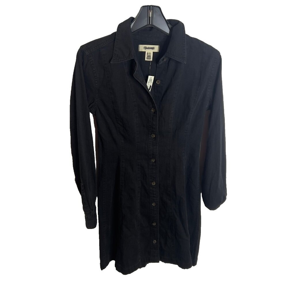 Madewell $128 Denim Seamed Mini Dress in Washed Black Size 00 NT920 - Picture 6 of 7